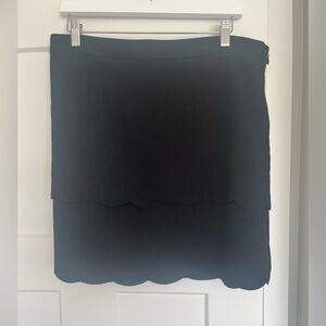 LOFT Black Scallop Hem Skirt